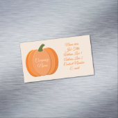 Cute Oranje Gender Neutral Pumpkin Custom Magnetisch Visitekaartje (Voorbeeld)