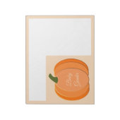Cute Oranje Gender Neutral Pumpkin Custom Notitieblok (Linkerzijde)