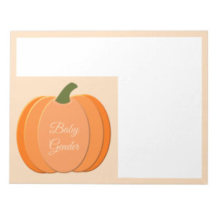 Cute Oranje Gender Neutral Pumpkin Custom Notitieblok