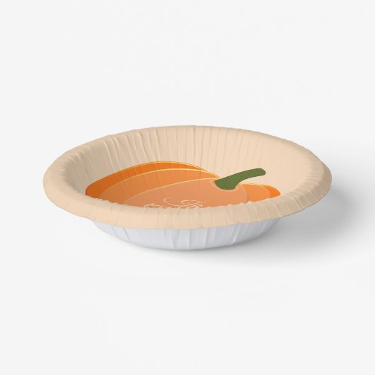 Cute Oranje Gender Neutral Pumpkin Custom Papieren Kommen (Gebogen)