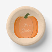 Cute Oranje Gender Neutral Pumpkin Custom Papieren Kommen (Voorkant)