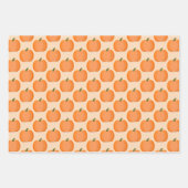 Cute Oranje Gender Neutral Pumpkin Custom Pattern Inpakpapier Vel (Voorkant)