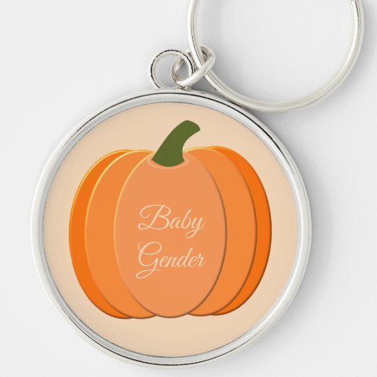 Cute Oranje Gender Neutral Pumpkin Custom Sleutelhanger (Voorkant)