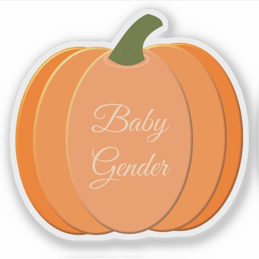 Cute Oranje Gender Neutral Pumpkin Custom Sticker (Voorkant)