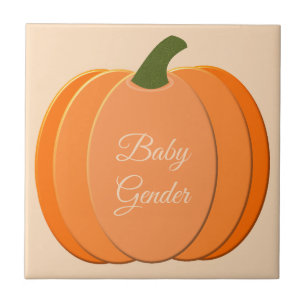 Cute Oranje Gender Neutral Pumpkin Custom Tegeltje