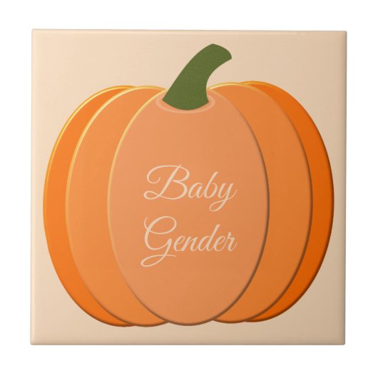 Cute Oranje Gender Neutral Pumpkin Custom Tegeltje (Voorkant)