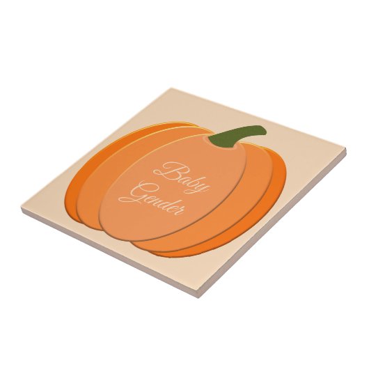 Cute Oranje Gender Neutral Pumpkin Custom Tegeltje (Zijkant)