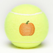 Cute Oranje Gender Neutral Pumpkin Custom Tennisballen (Achterkant)