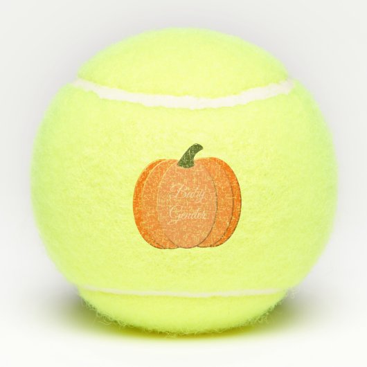 Cute Oranje Gender Neutral Pumpkin Custom Tennisballen (Achterkant)