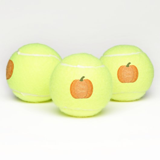 Cute Oranje Gender Neutral Pumpkin Custom Tennisballen (Multi)
