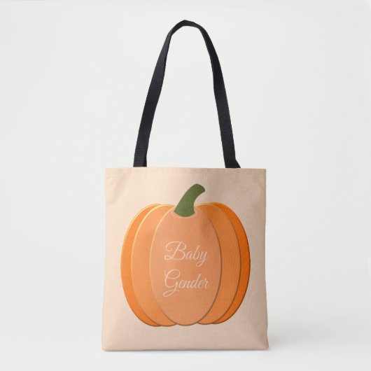 Cute Oranje Gender Neutral Pumpkin Custom Tote Bag (Voorkant)