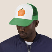 Cute Oranje Gender Neutral Pumpkin Custom Trucker Pet (In situ)