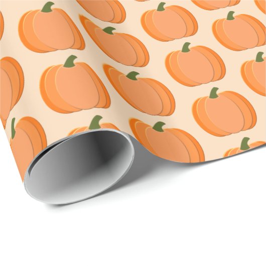 Cute Oranje Gender Neutral Pumpkin Pattered Cadeaupapier (Rol Hoek)