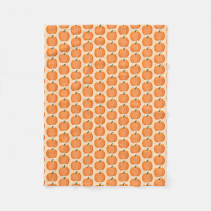 Cute Oranje Gender Neutral Pumpkin Pattered Fleece Deken