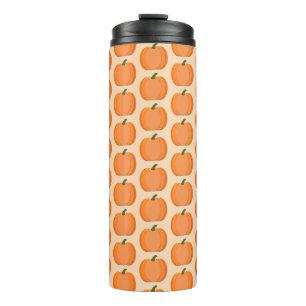 Cute Oranje Gender Neutral Pumpkin Pattered Thermosbeker
