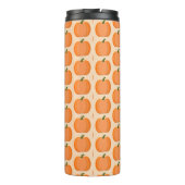 Cute Oranje Gender Neutral Pumpkin Pattered Thermosbeker (Achterkant)