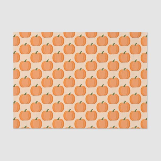 Cute Oranje Gender Neutral Pumpkin Pattered Tissuepapier (Voorkant)