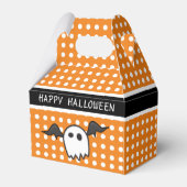 Cute Oranje Ghost Halloween Party Bedankdoosjes (Achterkant)
