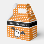 Cute Oranje Ghost Halloween Party Bedankdoosjes (Voorkant Zijde)