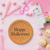 Cute Oranje Ghost Happy Halloween Party Papieren Bordje (Feest)