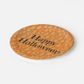 Cute Oranje Ghost Happy Halloween Party Papieren Bordje (Gekanteld)