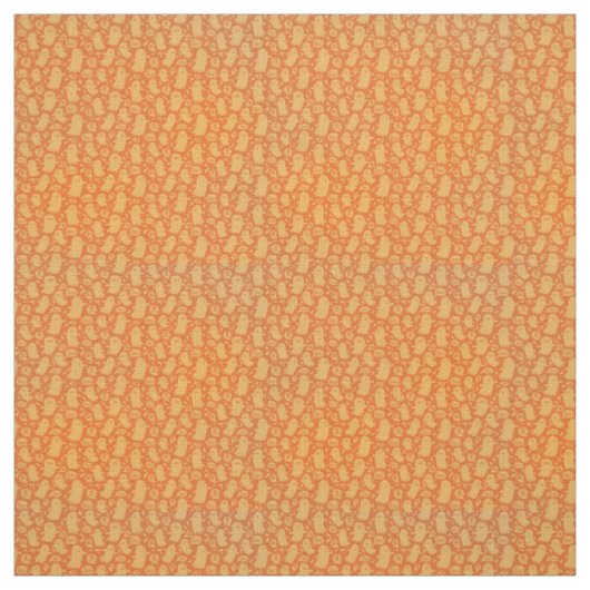 Cute Oranje Ghost Pattern Stof (Swatch)