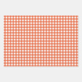 Cute Oranje Gingham Pset Pattern Inpakpapier Vel (Voorkant 3)