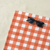 Cute  Oranje Gingham Pset Persoonlijk Strandlaken (In situ)