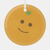 Cute Oranje Glas Ornament (Voorkant)