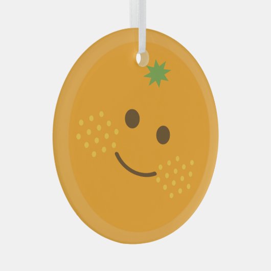 Cute Oranje Glas Ornament (Voorkant Rechts)