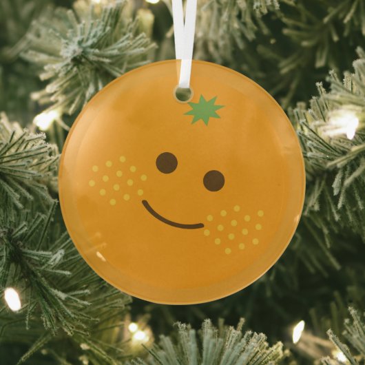 Cute Oranje Glas Ornament (Insitu)
