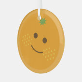 Cute Oranje Glas Ornament (Voorkant links)