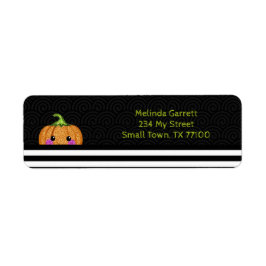 Cute Oranje Glitter Pumpkin Halloween Adres Etiket