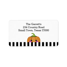 Cute Oranje Glitter Pumpkin Persoonlijk adres Etiket