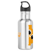 Cute oranje glurende kat ontwerp waterfles (Achterkant)