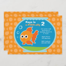 Cute Oranje Goldfish Invitation