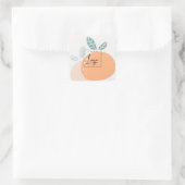 Cute Oranje Green Abstract Fruity Citrus Logo Vierkante Sticker (Tas)