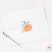 Cute Oranje Green Abstract Fruity Citrus Logo Vierkante Sticker (Envelop)