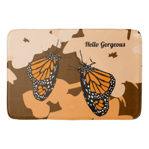 Cute Oranje Hallo Gorge Monarch Butterfly Pair Badmat
