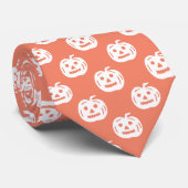 Cute Oranje Halloween Pumpkin Pattern Stropdas (Opgerold)