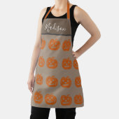Cute Oranje Halloween Pumpkins Womens - Gepersonal Schort (Insitu)