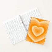 Cute Oranje Heart Shaped Spiral Notitieboek (Binnen)