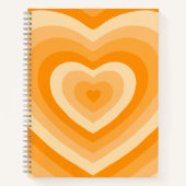 Cute Oranje Heart Shaped Spiral Notitieboek (Voorkant)