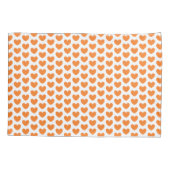 Cute Oranje Hearts Pattern Omkeerbaar Kussensloop (Achterkant-Links)