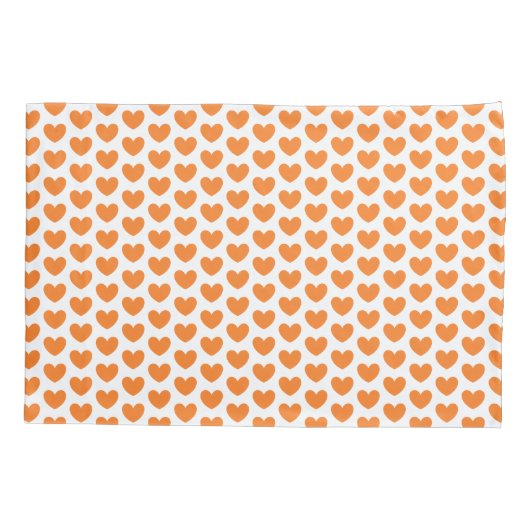 Cute Oranje Hearts Pattern Omkeerbaar Kussensloop (Achterkant-Links)
