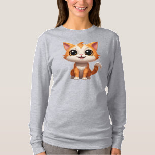 Cute Oranje Kat Cartoon Stijl Karakter-89738 T-shirt