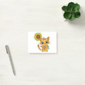 Cute Oranje Kawaii Cat met zonnebloem Post-it® Notes (Kantoor)