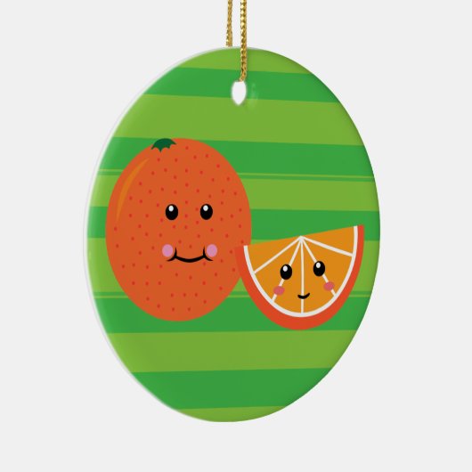 Cute Oranje Keramisch Ornament (Rechts)