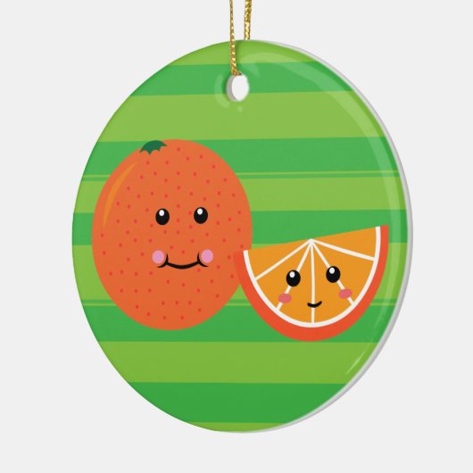 Cute Oranje Keramisch Ornament (Links)