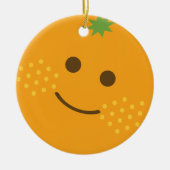Cute Oranje Keramisch Ornament (Voorkant)